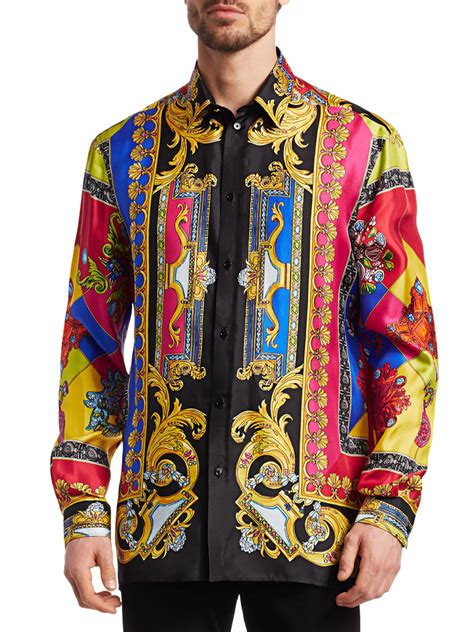 buy mens versace silk shirts|Versace collection men shirt sale.